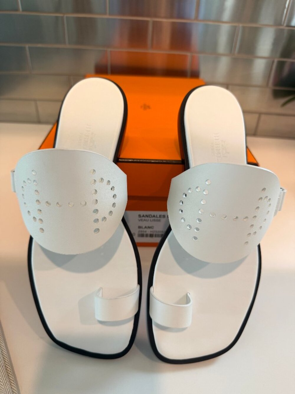 HERMES Hera Sandal white 36.5 NIB
